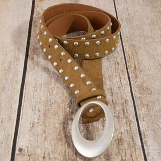 Double Studded Trim Vegan Leather Belt: SBR - The Red Thread Boutique