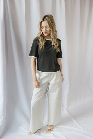 Faye Layered Top, Charcoal - The Red Thread Boutique