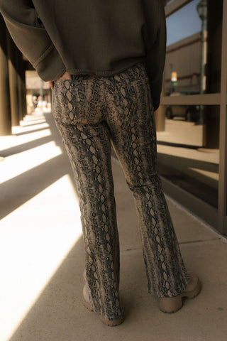 Flare with Regular Hem, Snake *final sale - The Red Thread Boutique