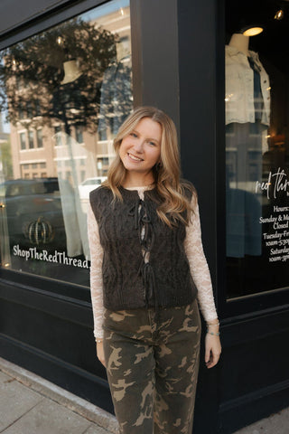 Floral Lace Top, Cream - The Red Thread Boutique