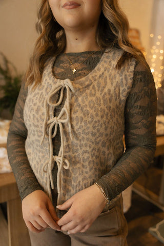 Floral Lace Top, Olive - The Red Thread Boutique