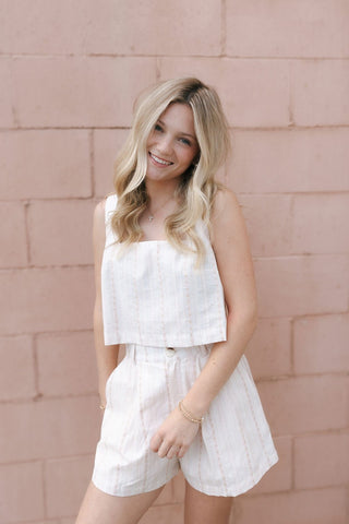 Floral Square Neck Set, Lt Taupe *final sale - The Red Thread Boutique