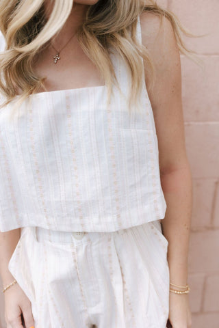 Floral Square Neck Set, Lt Taupe *final sale - The Red Thread Boutique