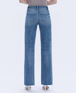 Fray Hem Slim Wide Jeans - The Red Thread Boutique