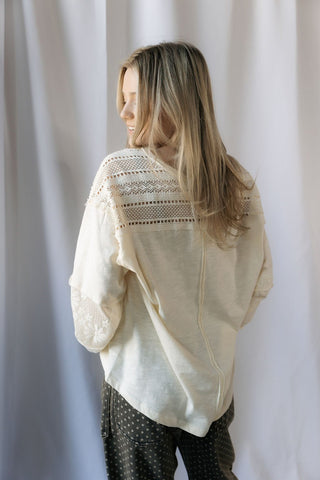 Georgia Lace Top, Cream - The Red Thread Boutique