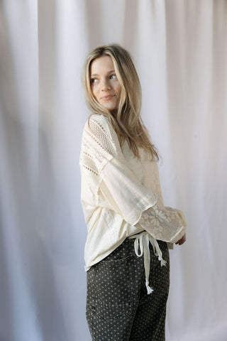 Georgia Lace Top, Cream - The Red Thread Boutique