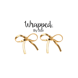 Girly Bow Studs: Yellow Gold - The Red Thread Boutique