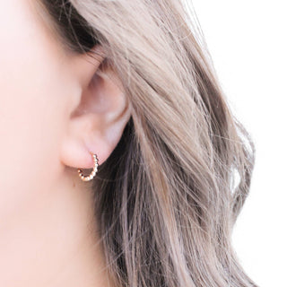 Gold Ball Hoops: Huggie - The Red Thread Boutique
