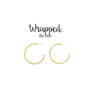 Gold Ball Hoops: Large - The Red Thread Boutique