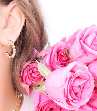 Gold Ball Hoops: Large - The Red Thread Boutique