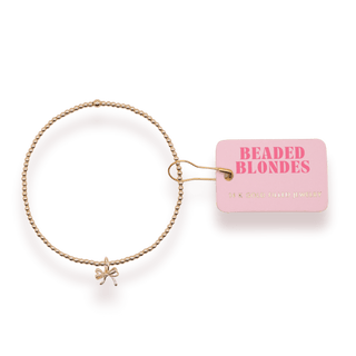 Gold Bow Charm Bracelet: Standard 6.75 inch - The Red Thread Boutique