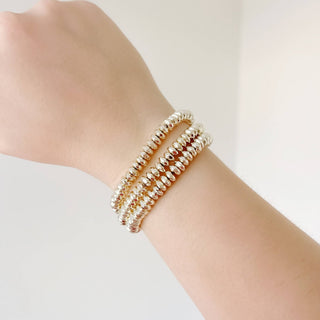 Gold Textured Beaded Bracelet - The Red Thread Boutique