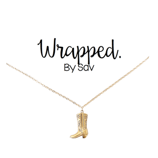 Golden Boot Necklace - The Red Thread Boutique