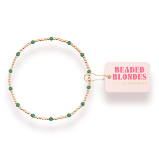 Green Dainty Poppi Bracelet: Standard 6.75 inch - The Red Thread Boutique