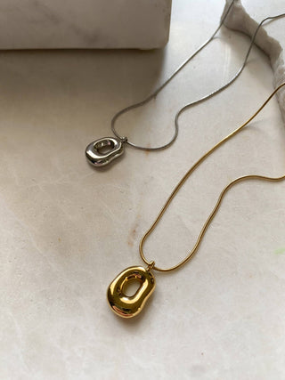 Hailey Modern Pendant Necklace: Silver - The Red Thread Boutique