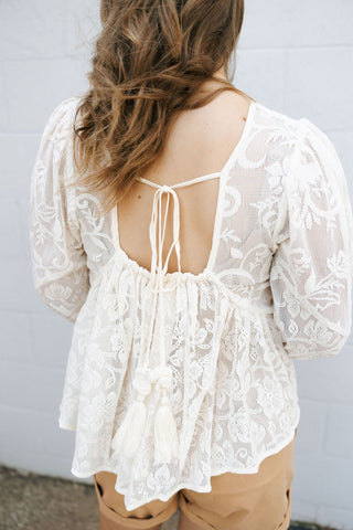 Haisel Top, Ivory *final sale - The Red Thread Boutique