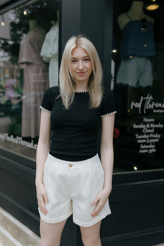 Harleigh Shorts, Cream *final sale* - The Red Thread Boutique