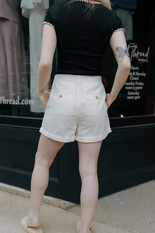 Harleigh Shorts, Cream *final sale* - The Red Thread Boutique
