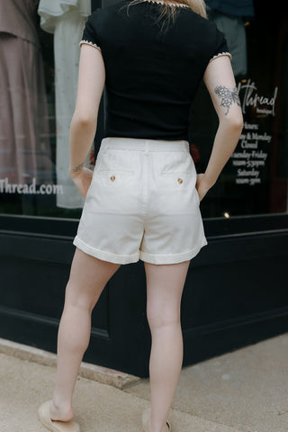 Harleigh Shorts, Cream *final sale* - The Red Thread Boutique