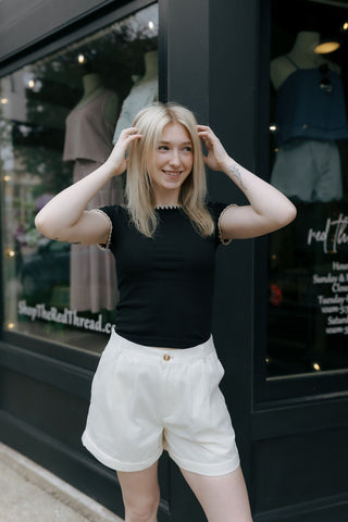 Harleigh Shorts, Cream *final sale* - The Red Thread Boutique