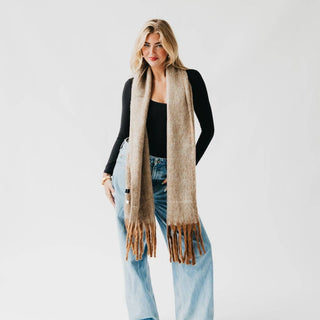 Helga Blanket Scarf: Tan - The Red Thread Boutique