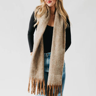 Helga Blanket Scarf: Tan - The Red Thread Boutique