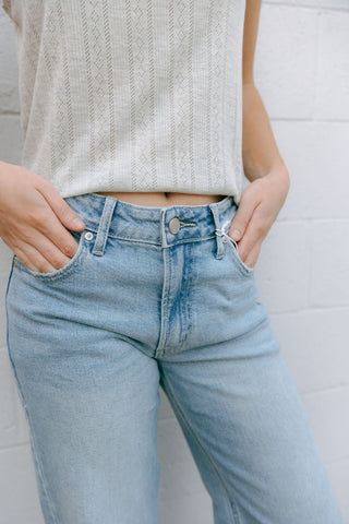 High Rise Full Length Straight - Light Denim *final sale - The Red Thread Boutique