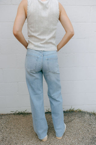 High Rise Full Length Straight - Light Denim *final sale - The Red Thread Boutique