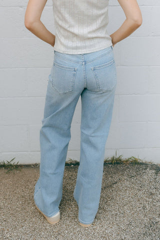 High Rise Full Length Straight - Light Denim *final sale - The Red Thread Boutique