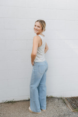 High Rise Full Length Straight - Light Denim *final sale - The Red Thread Boutique