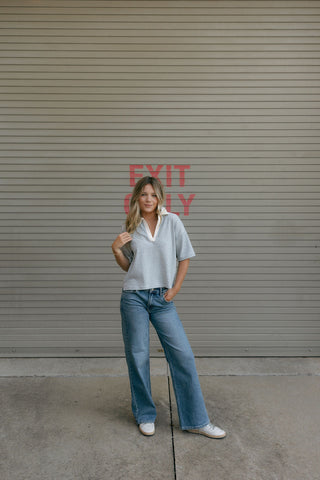 High Rise Full Length Straight, Med. Denim * final sale - The Red Thread Boutique