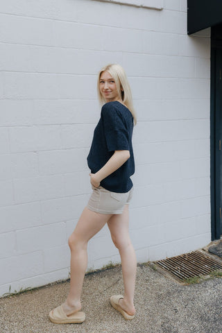 HR Utility Cargo Short, Almond by Just Black Denim *final sale - The Red Thread Boutique