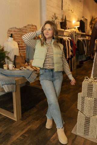 Issey Vest, Sage - The Red Thread Boutique