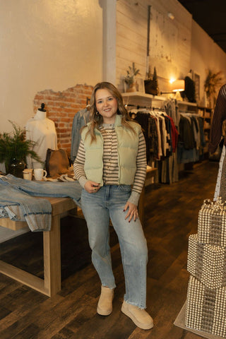 Issey Vest, Sage - The Red Thread Boutique