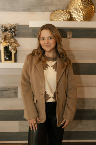 Jackie Blazer, Mocha *final sale - The Red Thread Boutique