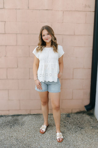 Jayme Shorts, Denim Stripe *Final Sale* - The Red Thread Boutique