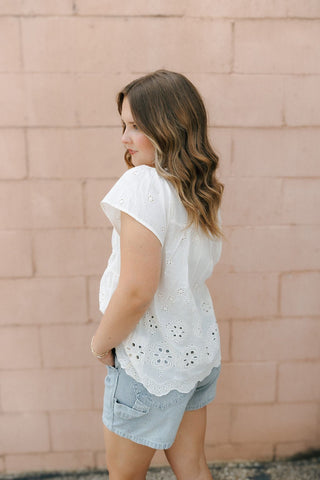 Jayme Shorts, Denim Stripe *Final Sale* - The Red Thread Boutique