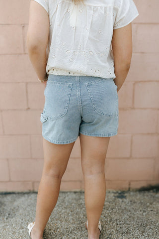 Jayme Shorts, Denim Stripe *Final Sale* - The Red Thread Boutique