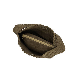 Johanna Pine Suede Recycled Vegan Shoulder Bag *final sale* - The Red Thread Boutique