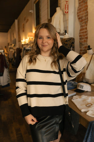 Jordane Stripe Sweater, Oatmeal by Z Supply - The Red Thread Boutique