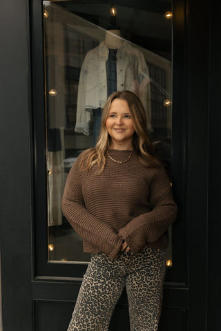 Knit Sweater, Chocolate *final sale - The Red Thread Boutique