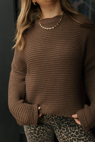 Knit Sweater, Chocolate *final sale - The Red Thread Boutique