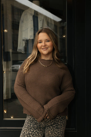 Knit Sweater, Chocolate *final sale - The Red Thread Boutique