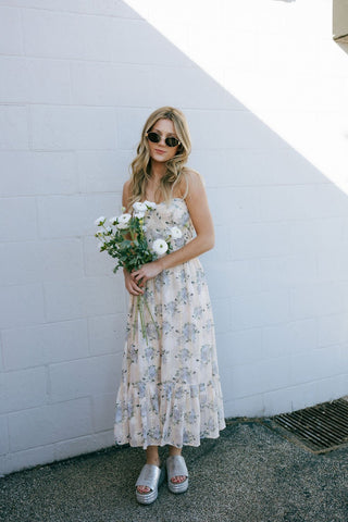 Lace Strapless Dress, Blush/Lavender *final sale - The Red Thread Boutique