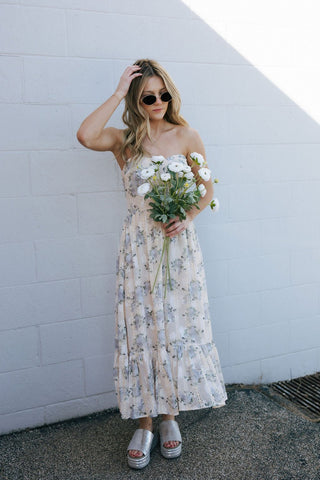 Lace Strapless Dress, Blush/Lavender *final sale - The Red Thread Boutique