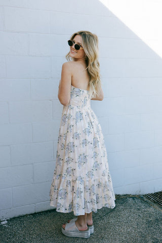 Lace Strapless Dress, Blush/Lavender *final sale - The Red Thread Boutique