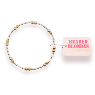 Leah Bracelet in Silver with Gold: Standard 6.75 inch - The Red Thread Boutique