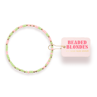 Light Pink and Light Green Sprinkle Bracelet: Standard 6.75 Inch - The Red Thread Boutique