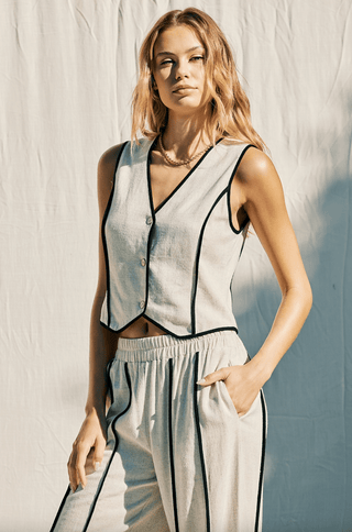 Linen Binding Pants - The Red Thread Boutique