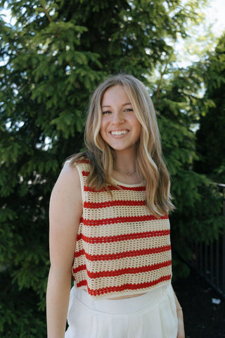 Lloyd Sweater Tank, Red *final sale - The Red Thread Boutique
